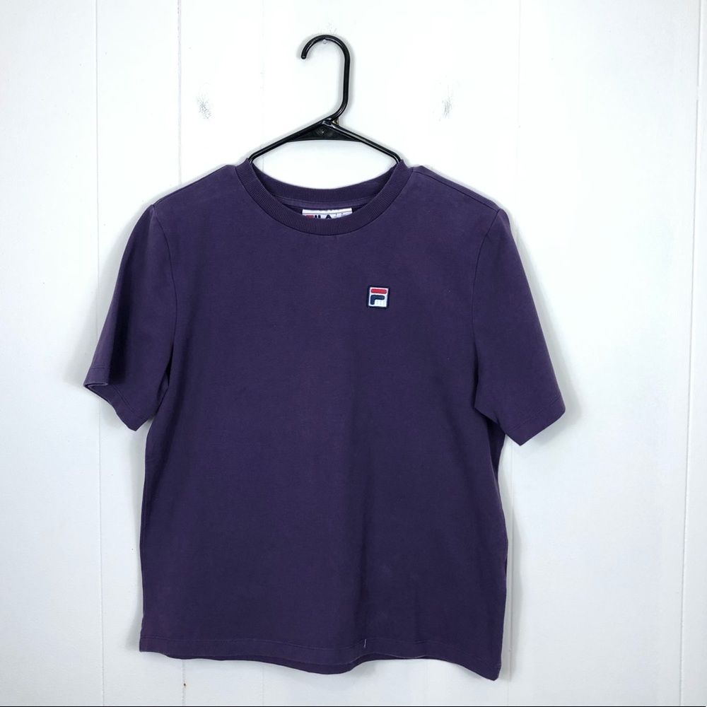 Fila Purple Cotton Embroidered T-Shirt Sz S‎